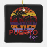 Vintag Puerto Rico Summer Beach Keramikornament<br><div class="desc">Phantastisches Vintages Puerto Rico Design für Strandliebhaber im Sommer.</div>