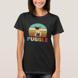 Vintag Puggle Dog Sunset T-Shirt