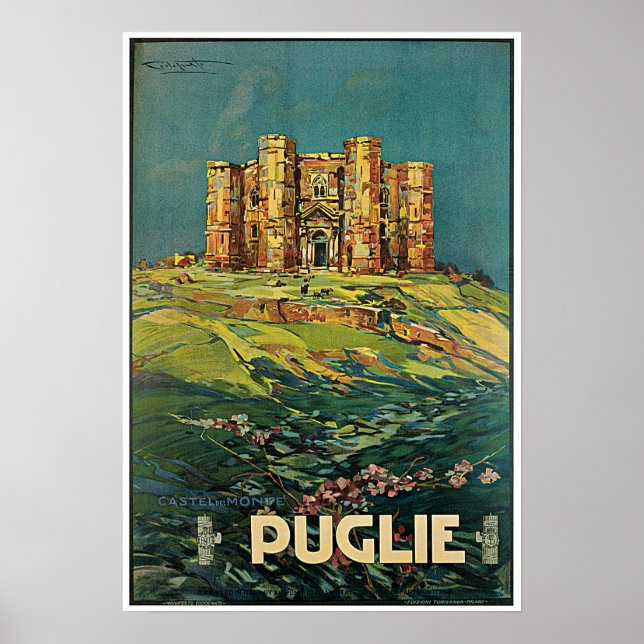 Vintag Puglia Italien Burg Poster (Vorne)