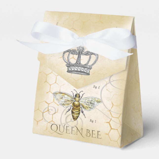Vintag Queen Bee Monogram Vielen Dank Geschenkschachtel (Vorderseite)