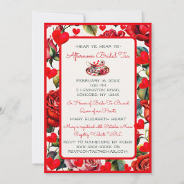 Vintag Queen of Hearts Tea Party für zukünftige Br Einladung