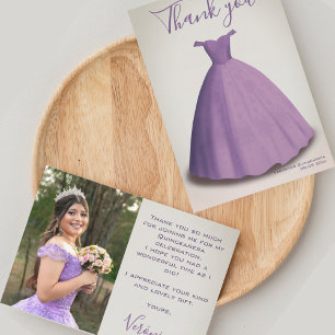 Vintag Quinceañera mis quinis Dankeschön-Karte Dankeskarte