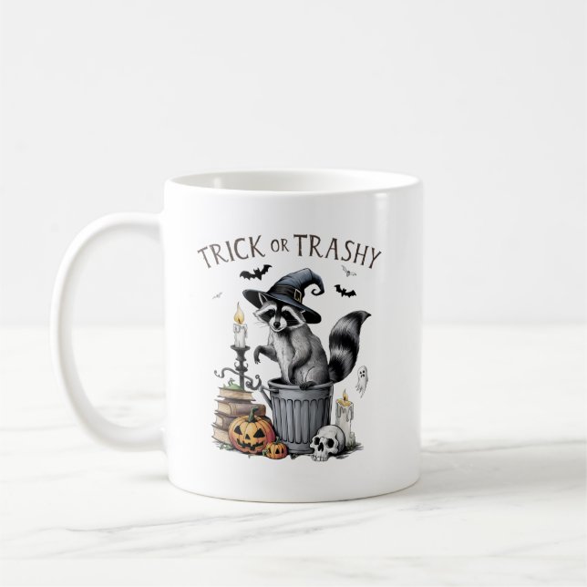 Vintag Raccoon Halloween Kaffeetasse (Links)