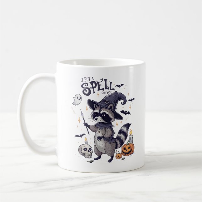 Vintag Raccoon Halloween Kaffeetasse (Links)