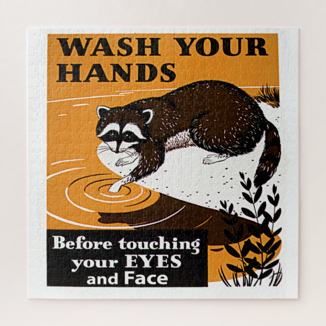 Vintag Raccoon waschen, virusfrei, ZSSG (Vertikal)