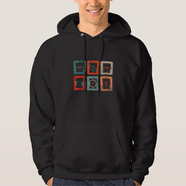 Vintag Radfahrer Biker Fahrrad Fahrrad Hoodie (Vorderseite)