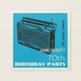 Vintag Radio 70. Geburtstagsfeier Napkins Serviette