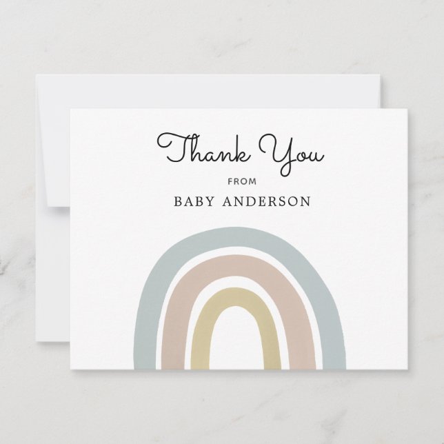 Vintag Rainbow Baby Dusche Danke Postcard (Vorderseite)