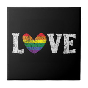 Vintag Rainbow Liebe Proud Family Matching Gay Les Fliese