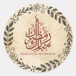 Vintag Ramadan Mubarak Runder Aufkleber