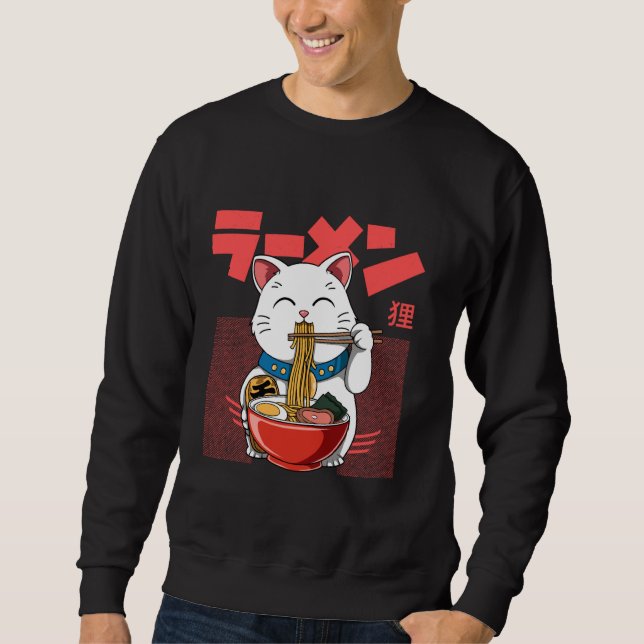 Vintag Ramen Maneki Neko Sweatshirt (Vorderseite)