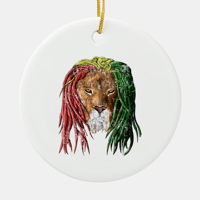 Vintag Rasta Reggae Lion Keramik Ornament (Vorne)