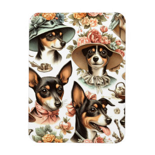 Vintag Rat Terrier Seamless Magnet