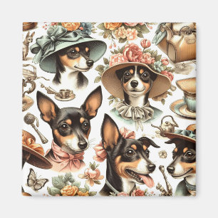 Vintag Rat Terrier Seamless Magnet