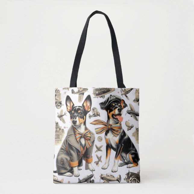 Vintag Rat Terrier Seamless Tasche (Vorderseite)