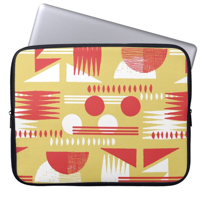 Vintag rauchloser abstrakter geometrischer Stil Laptopschutzhülle (Vorderseite)
