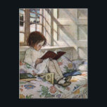 Vintag Reading Girl Postkarte<br><div class="desc">Ich habe die Liebe,  Vintage Kunstwerke zu lesen</div>
