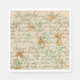 Vintag Recipe Honeybee Serviette