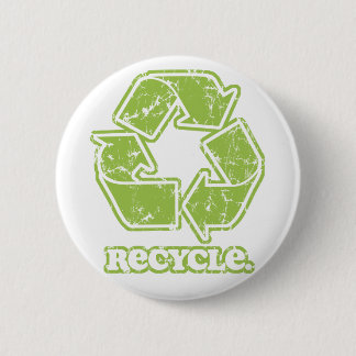 Vintag recyceln Sie Zeichen-runden Knopf Button