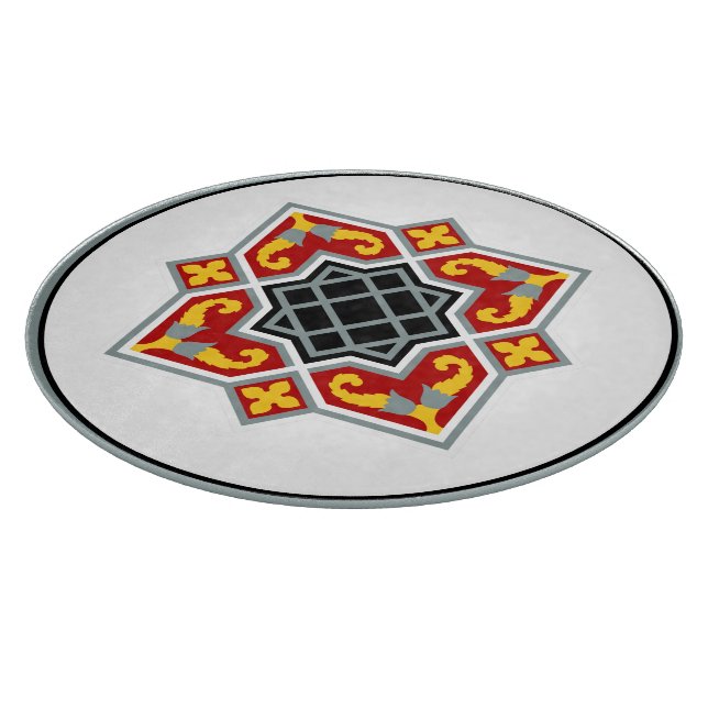Vintag Red Black Barcelona Tile Geometrie Art Schneidebrett (Ecke)