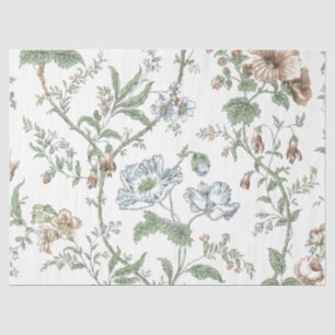 Vintag Red Blue Blume Vines Muster Decoupage Seidenpapier