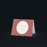 Vintag Red Blue Geometric Custom Blank Christmas Feiertagskarte<br><div class="desc">Diese gefaltete leere Urlaubskarte hat einen Vintag geometrischen karierten Tartan in rot und blau und hat einen editierbaren,  individuellen Gruß.</div>