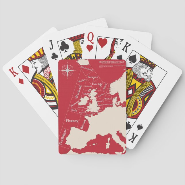 Vintag Red British Shipping Poster Spielkarten (Rückseite)
