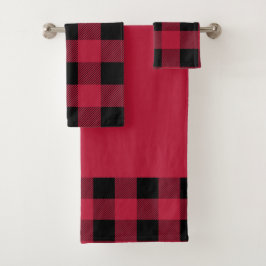 Vintag Red Buffalo Kariert Badhandtuch Set