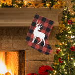 Vintag Red Buffalo Kariert & Deer Großer Weihnachtsstrumpf<br><div class="desc">Vintag Red Buffalo Kariert & Deer</div>