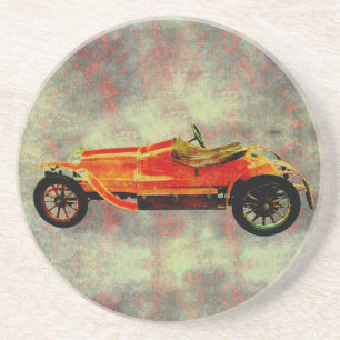 Vintag Red Car Sandstone Untersetzer