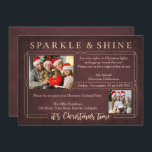 Vintag Red Chalkboard Weihnachtsfeiertag Party Ein Einladung<br><div class="desc">"Sparkle & Shine It's Christmas Time" erscheint oben im Blond Gold Foil am unteren Blond Gold Foil . Passen Sie sich mit Ihrem persönlichen Gruß,  Familiennamen und individuellen Namen an.</div>