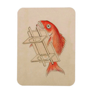 Vintag Red Fish Yokai Magnet