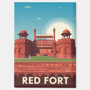 Vintag Red Fort Dehli India Travel Souvenir Magnet