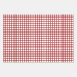 Vintag Red Gingham Geschenkpapier Set