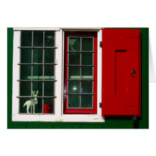 Vintag Red Green White Window Foto