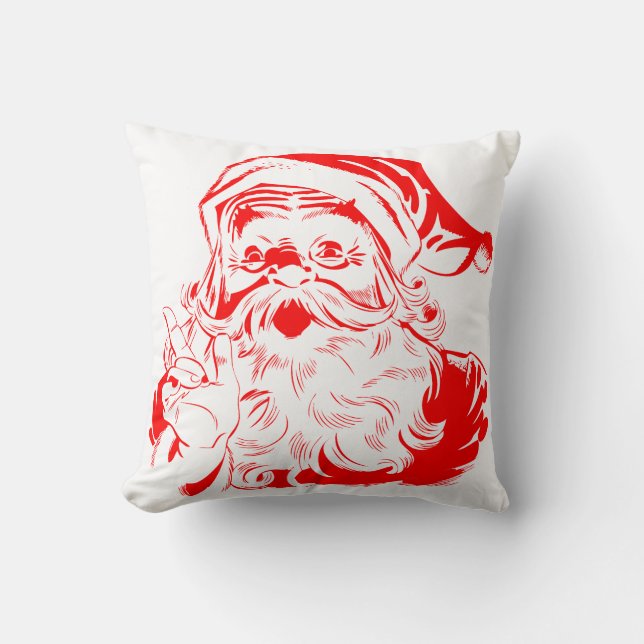 Vintag Red Merry Weihnachten Weihnachtsmann Kissen (Vorderseite)