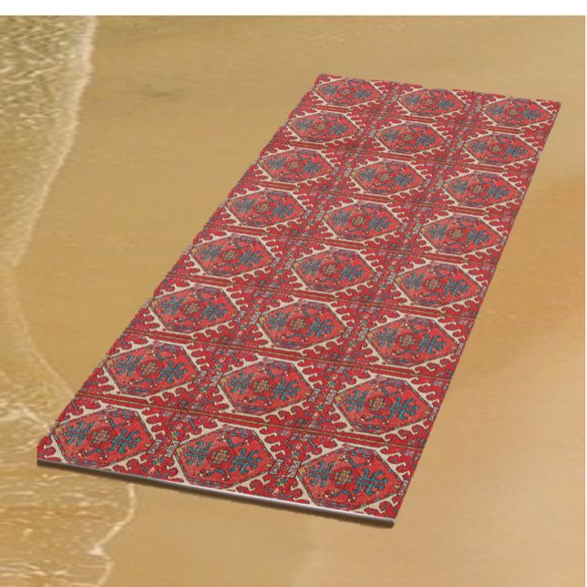 Vintag Red Persian Rug Tile Yogamatte (Bookmark my store! https://www.zazzle.com/store/capricepetit)