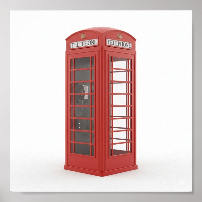 Vintag Red Phone Booth Poster (Vorne)