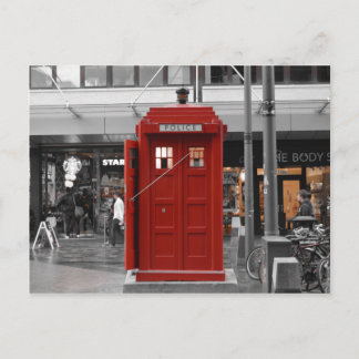 Vintag Red Police Box, Glasgow, Schottland. Postkarte
