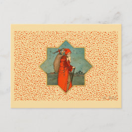 Vintag Red Santa Claus St. Nicholas Feiertagspostkarte