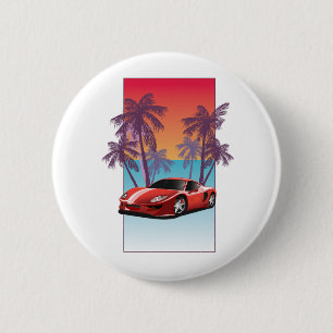 Vintag Red Sports Button