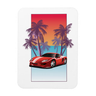 Vintag Red Sports Magnet