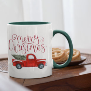 Vintag Red Truck Weihnachts-Tasse Tasse