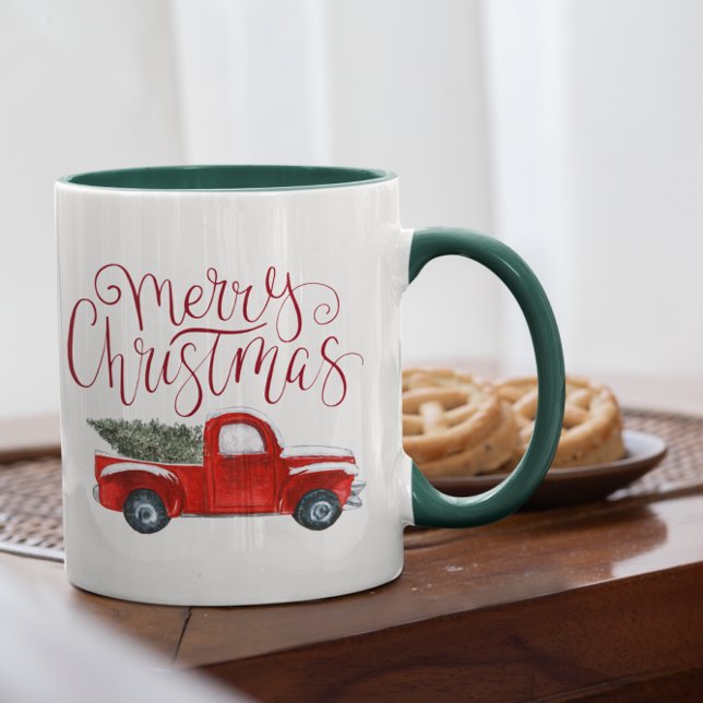 Vintag Red Truck Weihnachts-Tasse Tasse (Von Creator hochgeladen)