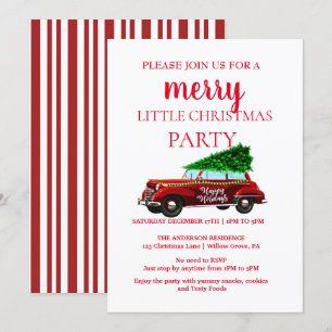 Vintag Red Truck Weihnachtsschmuck Einladung