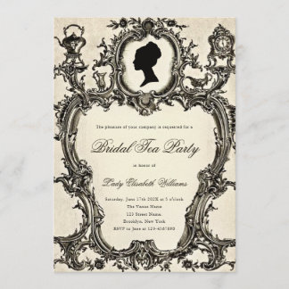 Vintag Regency Rokoko Brautparty Tea Party Einladung