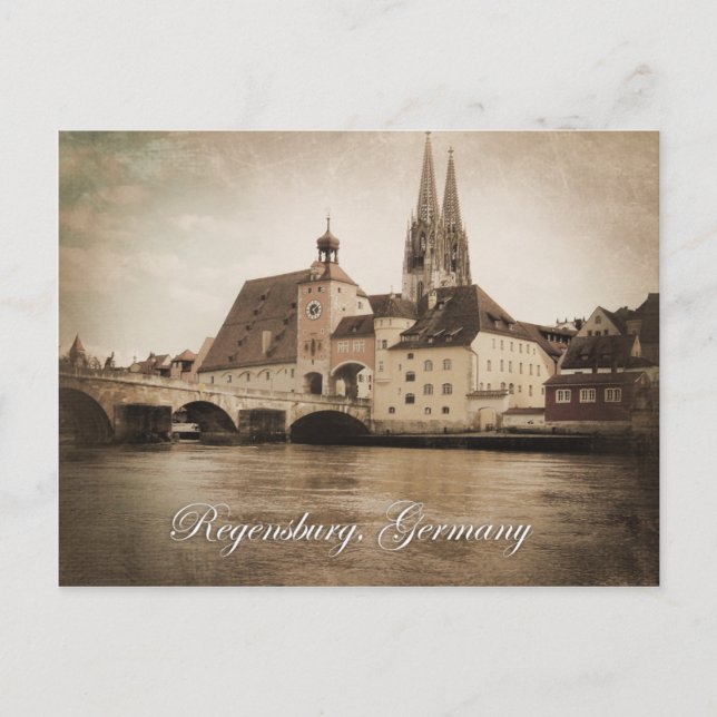 Vintag Regensburg, Deutschland Postkarte (Vorderseite)
