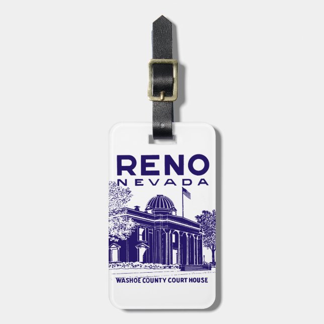 Vintag Reno Nevada Gepäckanhänger (Vorderseite vertikal)