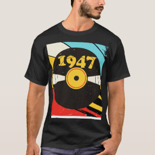 Vintag Retro 1947 Geburtstag Shirt Vinyl Music