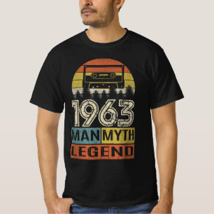Vintag Retro 1963 Geburtstagsgeschenk Man Myth Leg T-Shirt